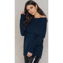 Rut&Circle Sweter Vera - Blue. Niebieskie swetry damskie Rut&Circle, bez wzorów, z długim rękawem, długie, bez kaptura. W wyprzedaży za 48,58 zł.