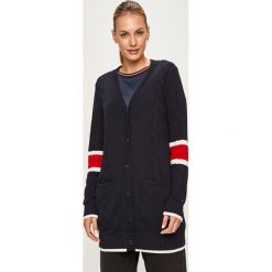 Tommy Hilfiger - Kardigan. Niebieskie swetry damskie TOMMY HILFIGER, s, bez wzorów, z bawełny. W wyprzedaży za 399,90 zł.
