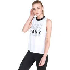 DKNY Podkoszulek Biały. Białe podkoszulki damskie DKNY, m, z nadrukiem, z elastanu. Za 171,95 zł.