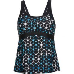 Top tankini bonprix czarno-niebiesko-biały. Czarne stroje kąpielowe damskie bonprix, bez wzorów. Za 59,99 zł.