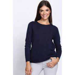 Granatowy Sweter In My Feelings. Niebieskie swetry klasyczne damskie Born2be, l, z okrągłym kołnierzem. Za 74,99 zł.