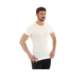 Brubeck Koszulka męska z krótkim rękawem Comfort Wool kremowa r.M (SS11030). Białe t-shirty męskie Brubeck, m. Za 66,50 zł.