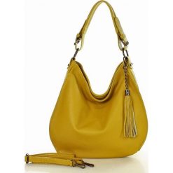 SOFIA Torebka skórzana elegancka MARCO MAZZINI żółta. Żółte torebki klasyczne damskie marki MAZZINI, w paski, ze skóry, eleganckie, na ramię, bez dodatków. Za 299,00 zł.