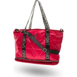 TORBA Liu Jo Sport. Różowe torebki damskie sportowe Liu Jo Sport, w paski, z tkaniny, sportowe, na ramię, z aplikacjami. Za 459,00 zł.