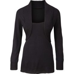 Sweter z bolerkiem 2 w 1 bonprix czarny. Czarne swetry klasyczne damskie bonprix. Za 99,99 zł.