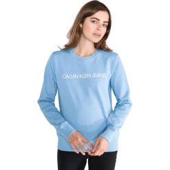 Calvin Klein Bluza Niebieski. Niebieskie bluzy damskie Calvin Klein, m, z nadrukiem, z bawełny, bez rękawów, bez kaptura. Za 430,95 zł.