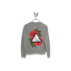 Bluza Róża - Trójkątne Black and White Damska. Szare bluzy damskie Failfake, xxl, bez wzorów, bez rękawów, bez kaptura. Za 160,00 zł.