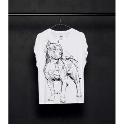 American-Pit-Bull t-shirt woman. T-shirty damskie Pakamera, bez wzorów, bez kołnierzyka. Za 129,00 zł.