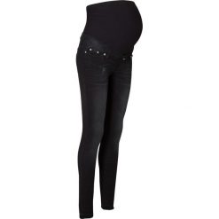 Dżinsy ciążowe SKINNY bonprix czarny "stone". Czarne jeansy damskie bonprix, moda ciążowa. Za 134,99 zł.