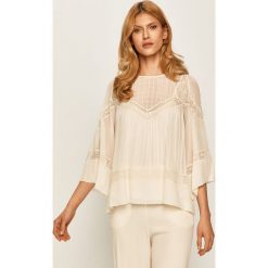 Twinset - Bluzka. Białe bluzki damskie Twinset, s, bez wzorów, z bawełny, eleganckie, z okrągłym kołnierzem, z krótkim rękawem. Za 1079,00 zł.
