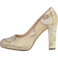 Buty ślubne damskie: Skórzane czółenka w kolorze beżowym