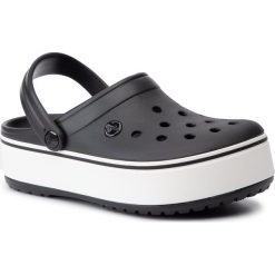 Klapki CROCS - Crocband Platform Clog 205434 Black/White. Czarne klapki damskie Crocs, bez wzorów, z tworzywa sztucznego, bez obcasa. Za 219,00 zł.