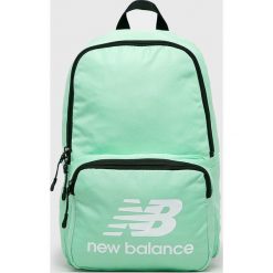 New Balance - Plecak. Niebieskie plecaki męskie New Balance, z nadrukiem, z poliesteru. W wyprzedaży za 79,90 zł.