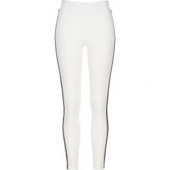 Legginsy z lampasami bonprix biel wełny - srebrny. Białe legginsy damskie bonprix, bez wzorów, z wełny. Za 109,99 zł.