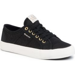 Tenisówki GANT - Pinestreet 20539516 Black G00. Czarne półbuty damskie GANT, bez wzorów, z gumy, bez zapięcia. W wyprzedaży za 239,00 zł.