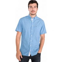 Tommy Hilfiger Koszula Niebieski. Niebieskie koszule męskie TOMMY HILFIGER, l, bez wzorów, z bawełny, bez kołnierzyka, z krótkim rękawem. Za 430,95 zł.