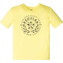 Odzież chłopięca: T-shirt „used” bonprix żółty z nadrukiem