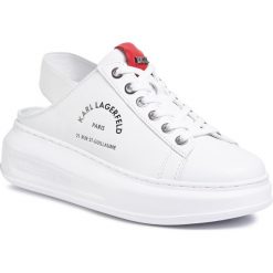Sandały KARL LAGERFELD - KL62515 White Lthr. Białe klapki damskie KARL LAGERFELD, bez wzorów, ze skóry, bez obcasa. Za 729,00 zł.
