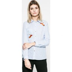Only - Koszula Fox Bird. Białe koszule damskie ONLY, w paski, z bawełny, klasyczne, z klasycznym kołnierzykiem, z długim rękawem. W wyprzedaży za 39,90 zł.