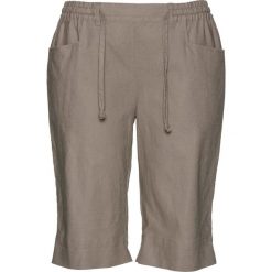 Bermudy lniane bonprix brunatny. Pomarańczowe szorty damskie bonprix. Za 54,99 zł.