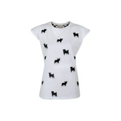 T-shirt girl Pug & frenchie. Białe t-shirty damskie marki Kozacki Mops, m, bez wzorów, bez kołnierzyka. Za 109,00 zł.