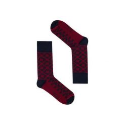Burgundowa mozaika - wizytowe skarpetki Spox Sox. Czerwone krawaty męskie Spox sox. Za 25,00 zł.