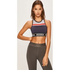 Reebok - Biustonosz sportowy. Biustonosze sportowe damskie Reebok, s, z nadrukiem, z elastanu. W wyprzedaży za 99,90 zł.