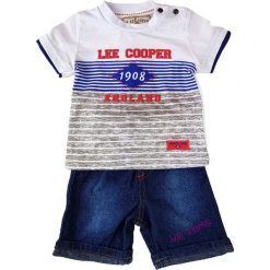 T-shirty chłopięce z nadrukiem: 2-częściowy zestaw w kolorze niebieskim