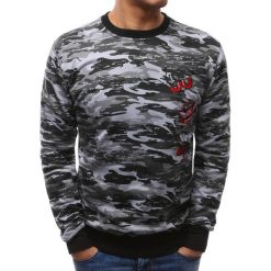 Bluzy męskie: Bluza męska camo czarno-szare (bx3465)
