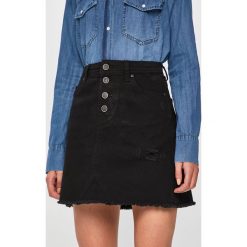 Answear - Spódnica. Czarne spódniczki damskie ANSWEAR, s, z bawełny, casualowe, mini, proste. W wyprzedaży za 49,90 zł.