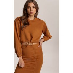 Camelowa Bluza Jaenvynia. Brązowe bluzy damskie Renee, s, bez wzorów, bez rękawów, bez kaptura. Za 89,99 zł.
