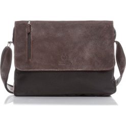 Skórzana torba męska listonoszka ciemnobrązowa PAOLO PERUZZI - c. brązowy. Pomarańczowe torby męskie skórzane w paski, ze skóry, vintage. Za 209,99 zł.