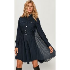 Sportmax Code - Sukienka. Niebieskie sukienki damskie Sportmax Code, na co dzień, w paski, z bawełny, casualowe, bez kołnierzyka, z długim rękawem, długie, mini, rozkloszowane. Za 1299,00 zł.