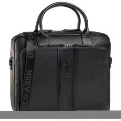 Torba na laptopa U.S. POLO ASSN. - Irvine Business Bag Pu BIUIV5043MVP/000 Black. Czarne torby męskie skórzane U.S. Polo Assn., bez wzorów, ze skóry ekologicznej. Za 589,00 zł.