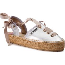 Espadryle LOVE MOSCHINO - JA10213G07JC0902 Argento. Szare espadryle damskie Love Moschino, bez wzorów, ze skóry, bez obcasa. W wyprzedaży za 409,00 zł.