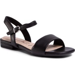 Sandały TAMARIS - 1-28100-24 Black Leather 003. Czarne klapki damskie Tamaris, bez wzorów, ze skóry ekologicznej, bez obcasa, na obcasie. Za 199,00 zł.