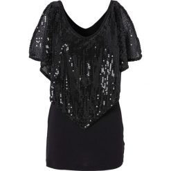Shirt bonprix czarny. Czarne koszulki damskie bonprix, bez wzorów, z dekoltem w serek, bez rękawów. Za 99,99 zł.