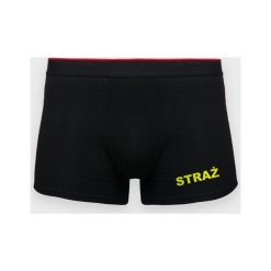 Bokserki męskie Straż. Czerwone bokserki męskie MegaKoszulki, bez wzorów, z elastanu. Za 49,90 zł.