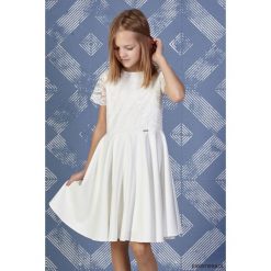 Sukienka Klaudia. Białe sukienki dziewczęce marki Pakamera, w koronkowe wzory, z koronki, eleganckie. Za 139,00 zł.