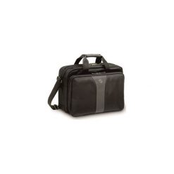 Torba na laptop Wenger slim Legacy 16'' poliester czarno- szara. Czarne torby na laptopa marki Wenger, w paski, z poliesteru. Za 270,00 zł.