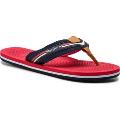Japonki PEPE JEANS - Off Beach Basic PMS90064 Navy 595. Niebieskie klapki męskie Pepe Jeans, z jeansu, bez zapięcia. W wyprzedaży za 89,00 zł.