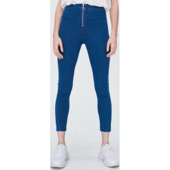 Jeansy super skinny z ozdobnym zamkiem - Niebieski. Niebieskie jeansy damskie Sinsay, bez wzorów, z jeansu. Za 49,99 zł.