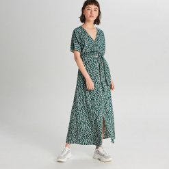 Maxi spódnica z wiązaniem - Turkusowy. Niebieskie spódniczki damskie Cropp, s, bez wzorów, maxi. W wyprzedaży za 19,99 zł.