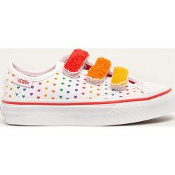 Vans - Tenisówki dziecięce. Białe trampki dziewczęce Vans, bez wzorów, z gumy, bez zapięcia. Za 239,90 zł.