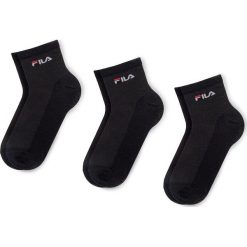 Zestaw 3 par niskich skarpet unisex FILA - Calza Quarter F1742 Black 200. Czarne skarpetki damskie Fila, bez wzorów, z elastanu. Za 39,99 zł.