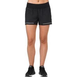 Spodenki Asics Lite Show 3.5 Inch Short W Czarne. Czarne spodenki sportowe damskie Asics, bez wzorów, do biegania. Za 99,99 zł.