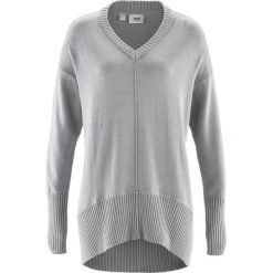 Swetry oversize damskie: Sweter oversize bonprix jasnoszary melanż
