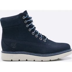 Timberland - Botki Kanniston. Szare botki damskie na obcasie marki Timberland, z gumy, z okrągłym noskiem, na sznurówki. W wyprzedaży za 359,90 zł.