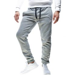 Spodnie męskie dresowe szare jogger Recea. Szare spodnie męskie Recea, na co dzień, s, bez wzorów, z bawełny, sportowe. Za 59,99 zł.