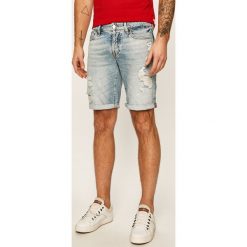 Guess Jeans - Szorty jeansowe. Niebieskie spodenki i szorty męskie Guess Jeans, m, z aplikacjami, z bawełny, casualowe. W wyprzedaży za 349,90 zł.